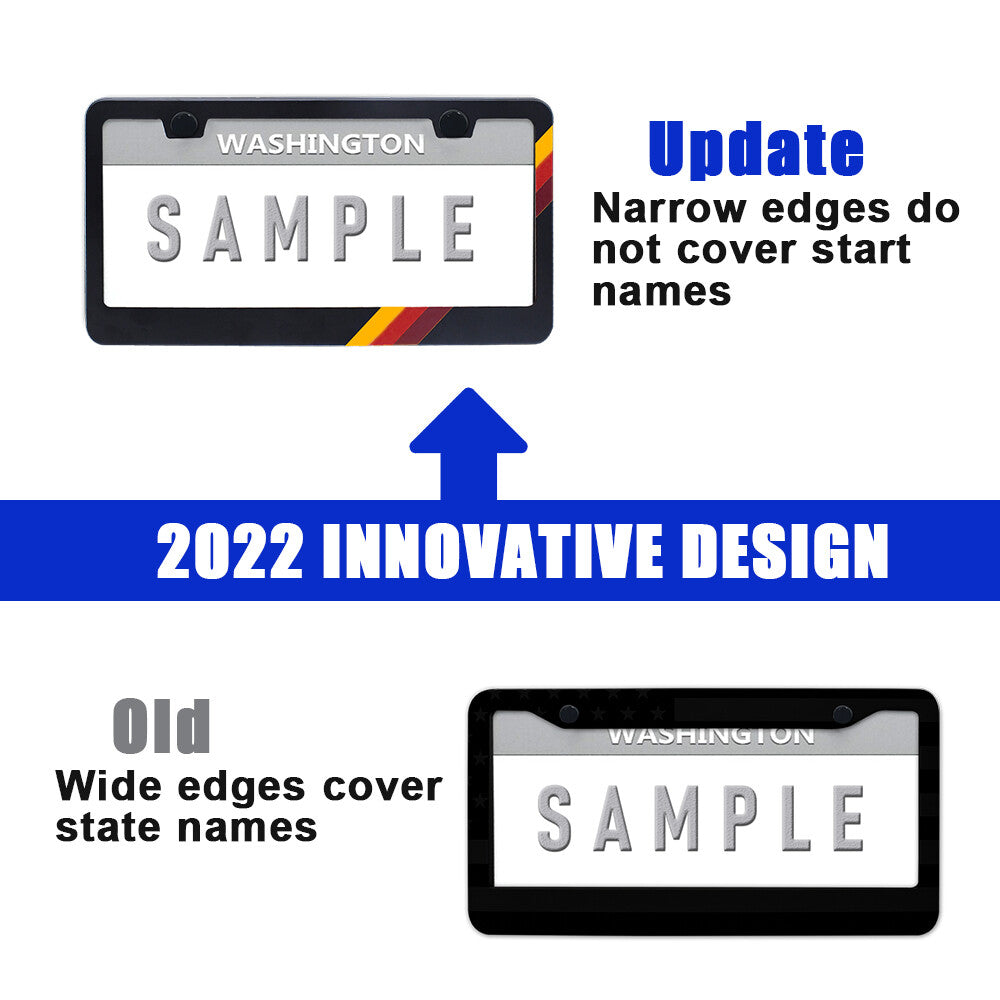 for Toyota Accessories Yellow Car License Plate Frame Metal Front / Rear Cover