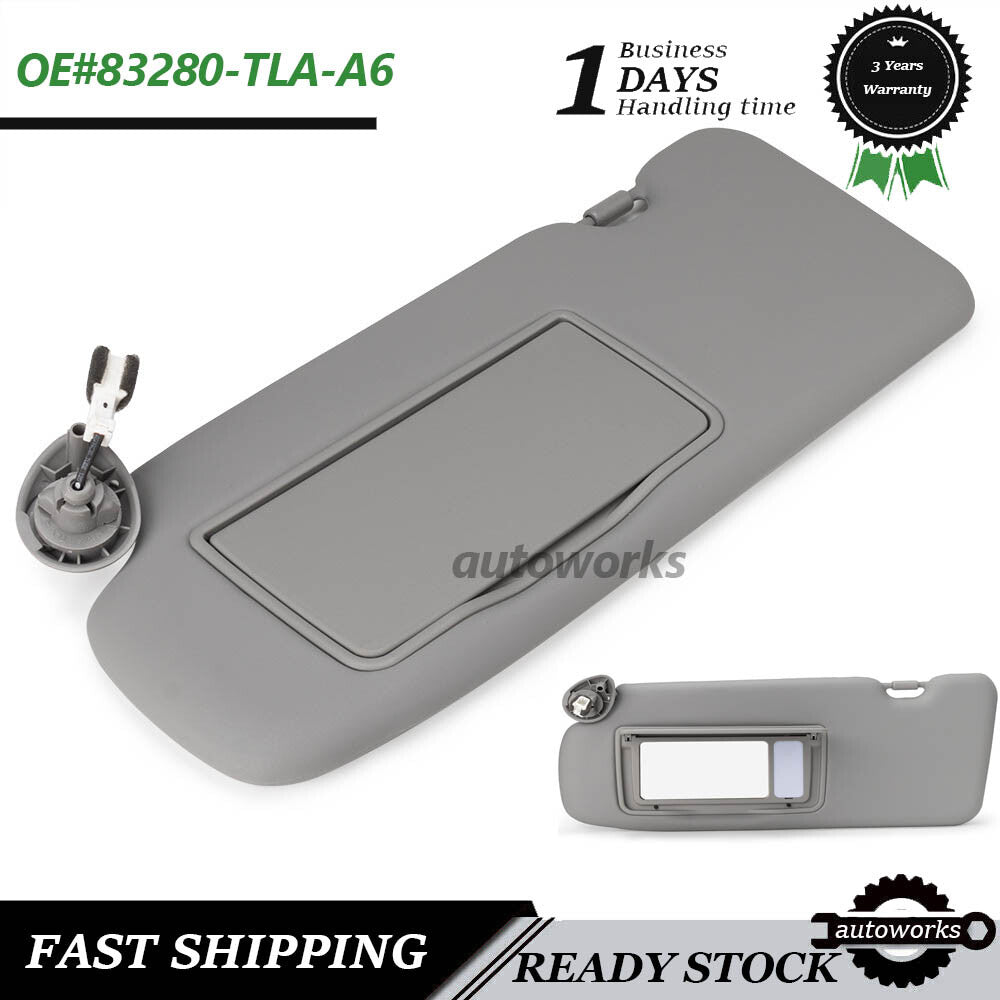 NEW for Honda CR-V 2017-2022 Driver Side Interior W/Mirror Light Sun Visor Gray