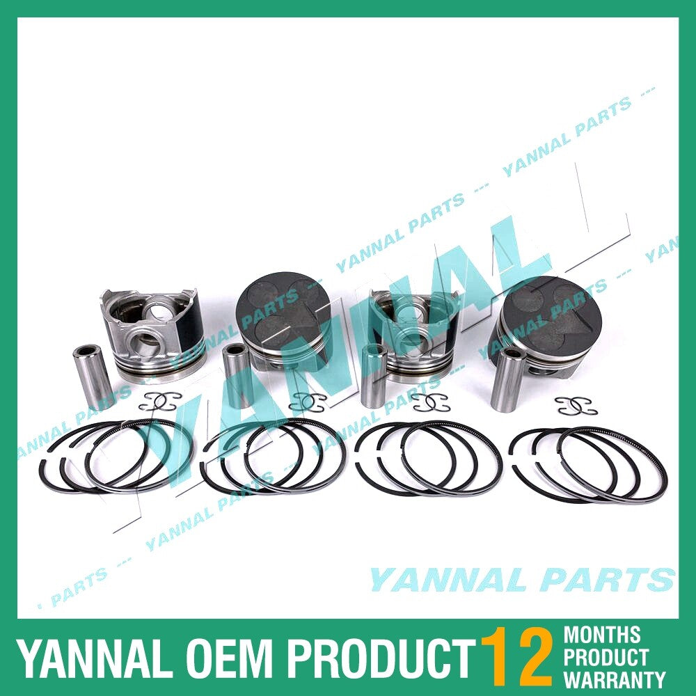 4-piece piston pack with piston rings + 0.5 mm for Kubota V3600 1J510-21110 (extra-large size)