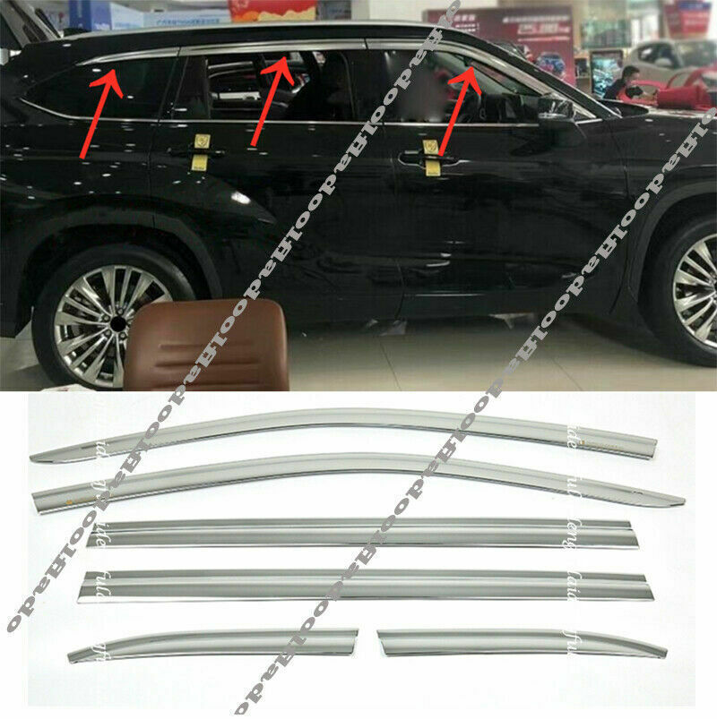 Exterior Window Visors Vent Sun Rain Guards Trim for Toyota highlander 2020-2024