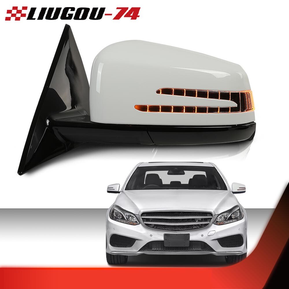 The white mirror on the left driver's side is suitable for Mercedes-Benz E350, E400, and E550 2DR coupes. (10-17)
