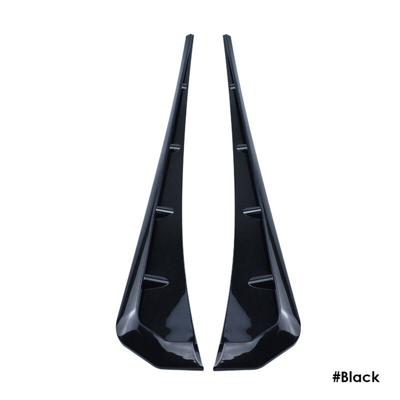 2Pc Car Black Side Fender Vent Cover Decoration Side Wing Air Vent Hood Sticker