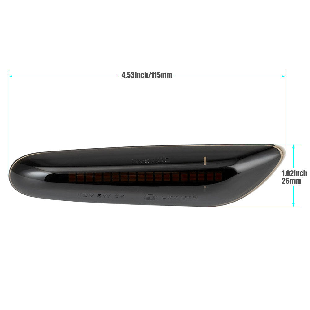 Left + Right LED fender side marker flashing turn signal lights applicable to for BMW E61, E83, E84