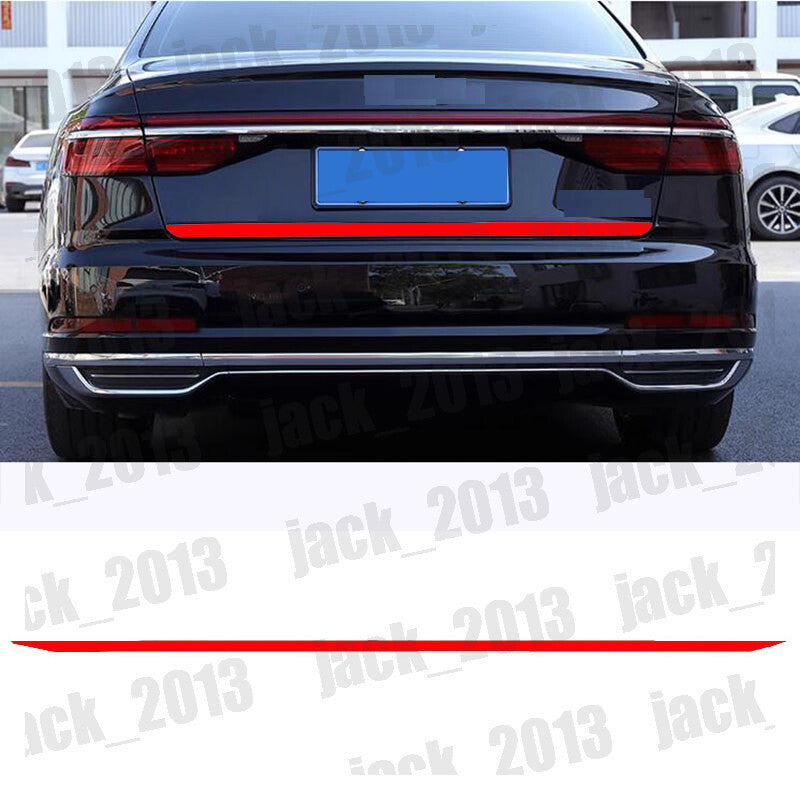for Audi for A8 S8 2019-2024 Red STAINLESS REAR TRUNK TAIL GATE DOOR LID COVER TRIM