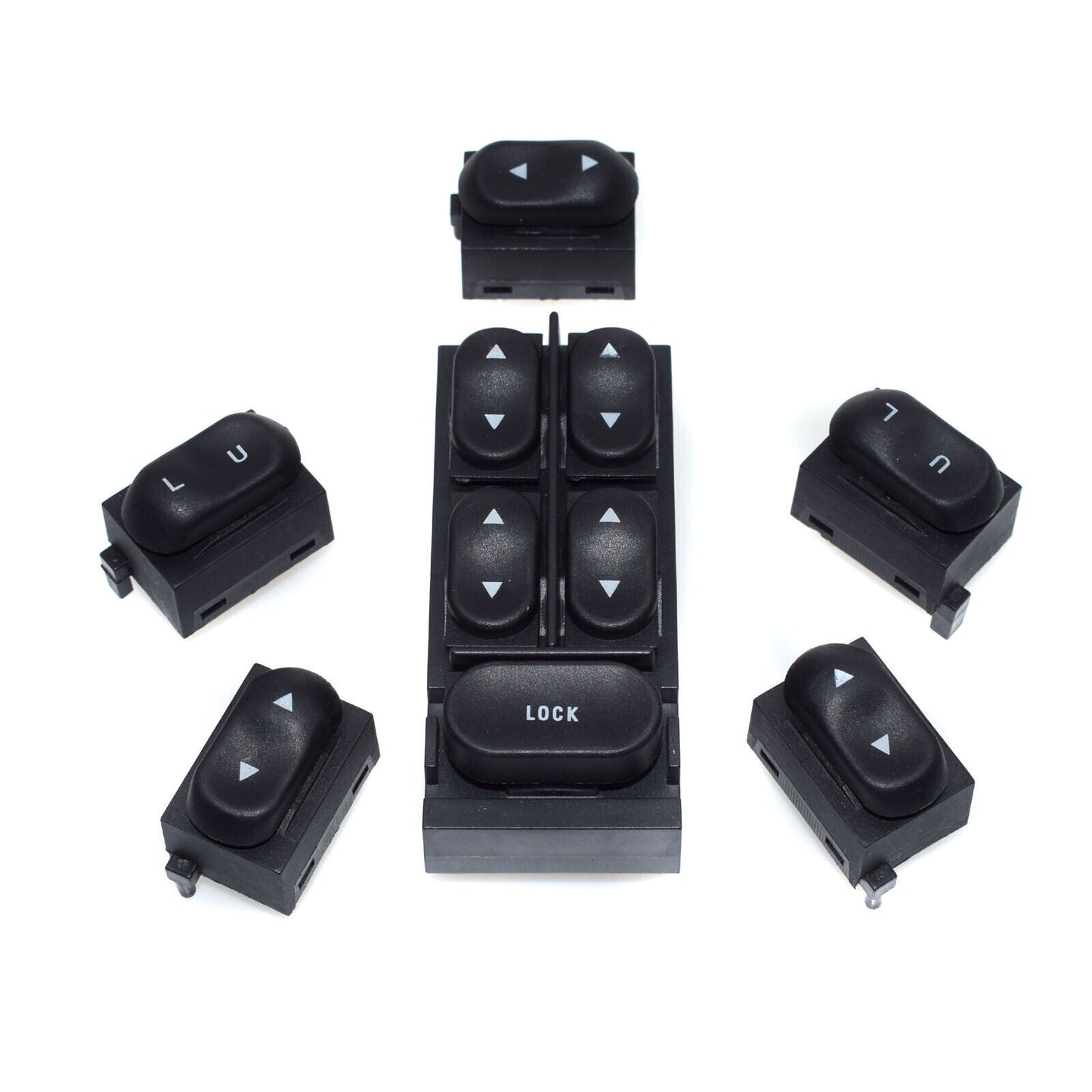 for Ford for Mustang 6Pcs New Power Window and Door Lock Switches Front Right Left
