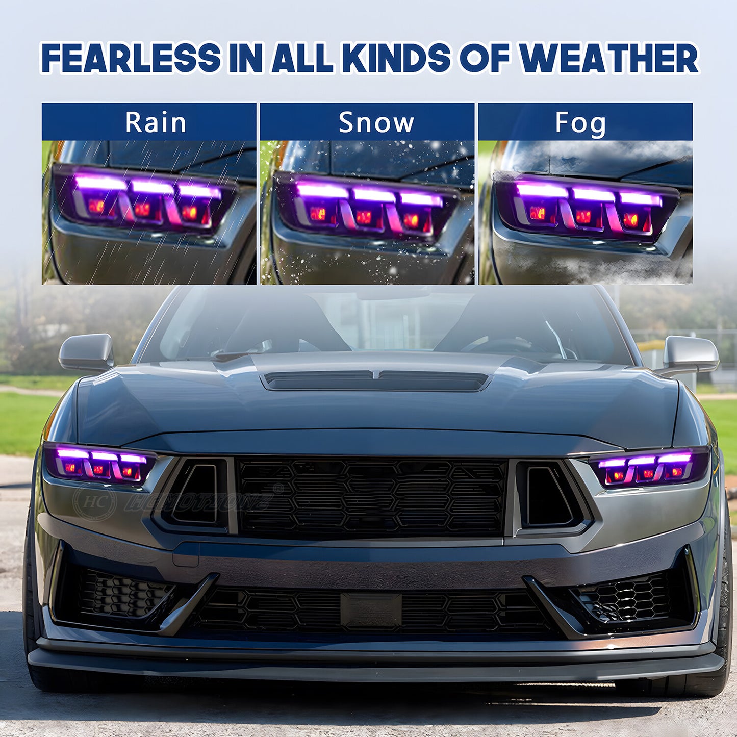 LED RGB Headlight Assy w/Animation for Ford for Mustang 2024-2025 Driver Passenger