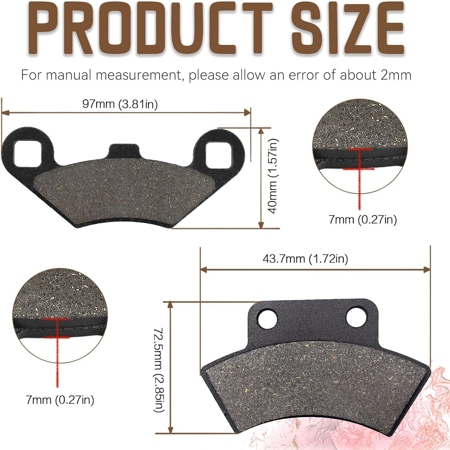 Brake Pads for Polaris Sportsman 500 400 350 Xplorer 300 400 500 Big Boss 250