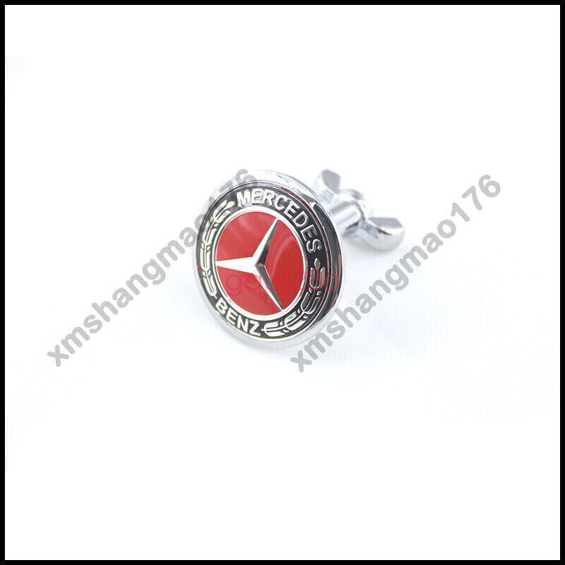 Red classic front grille badge for Mercedes -AMG W204 W221 W220 W211 W222