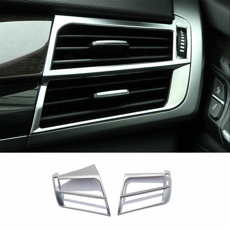 for BMW X5 F15 2014-2018 ABS Silver Left And Right Air Outlet Vent Frame Trim 2P