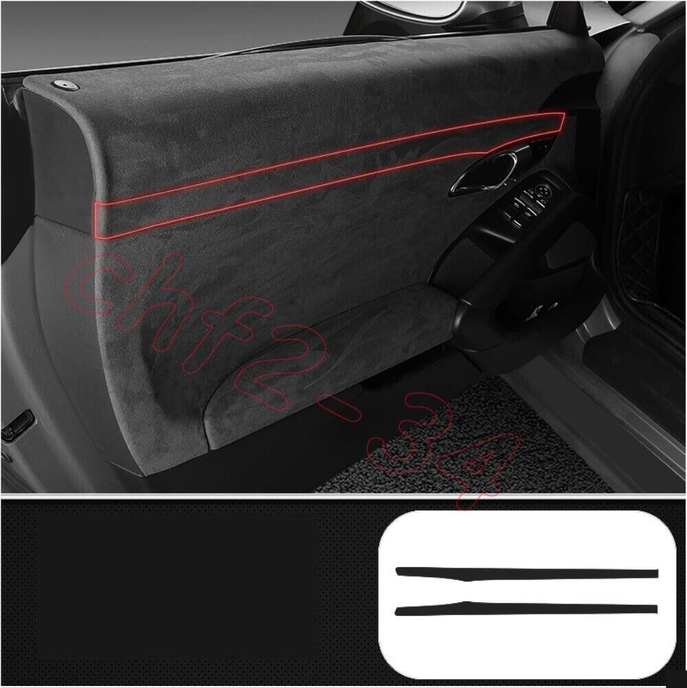 for Porsche 718 Cayman RedBlack Suede Inner Door Panel Armrest Cover