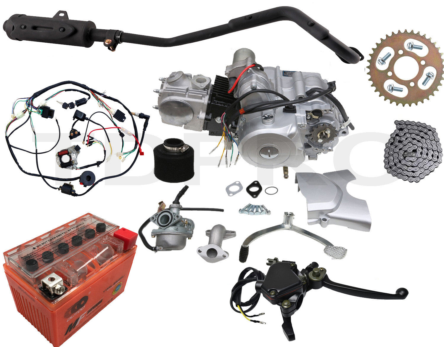 125cc semi-automatic motor, 3-speed reverse, suitable for all-terrain vehicles, go-karts, for Honda TRX90, ATC70