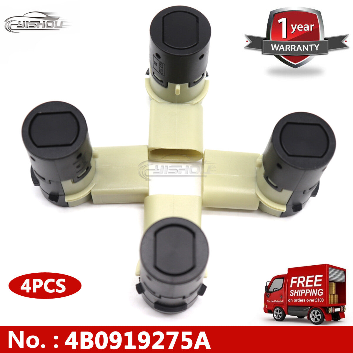 4-pack of new 4B0919275A PDC parking sensors for Audi , for Volkswagen seats, for Skoda , for Ford Galaxy Sharan