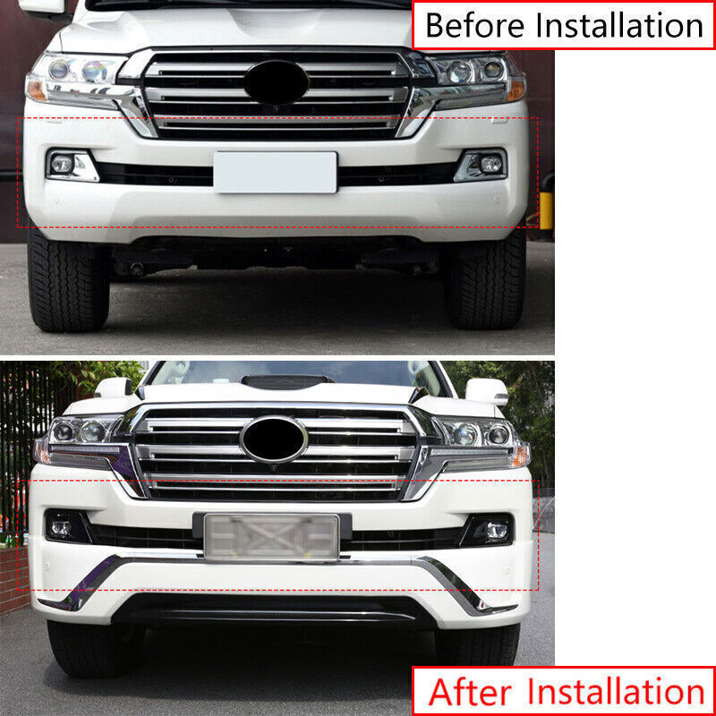 for Toyota for Land Cruiser 2016-2021 Pinao Black Front Fog Light Lamp Cover Trim