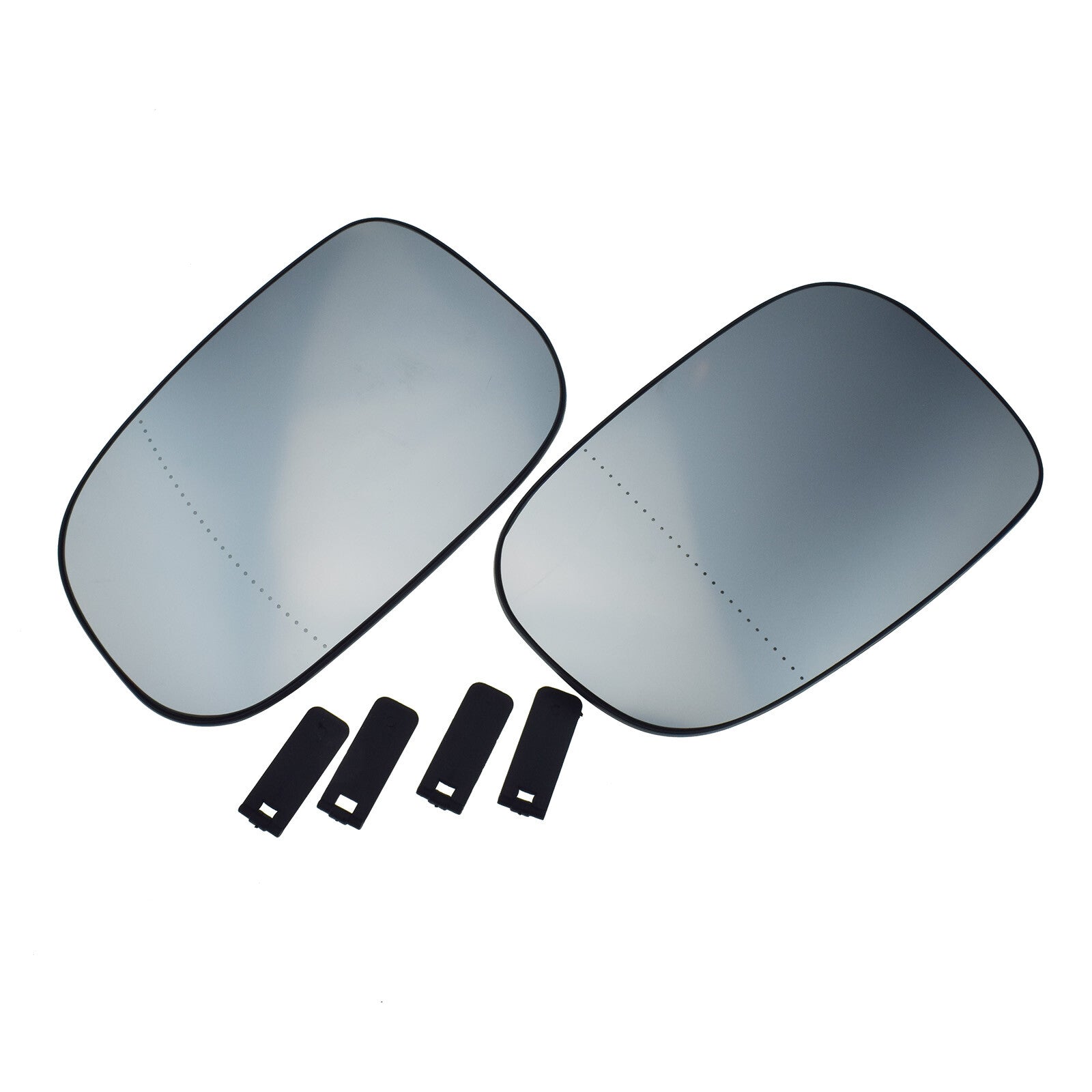 Left and right mirrored glass with support for Volvo C30, C70, S40, S60, V50, V70