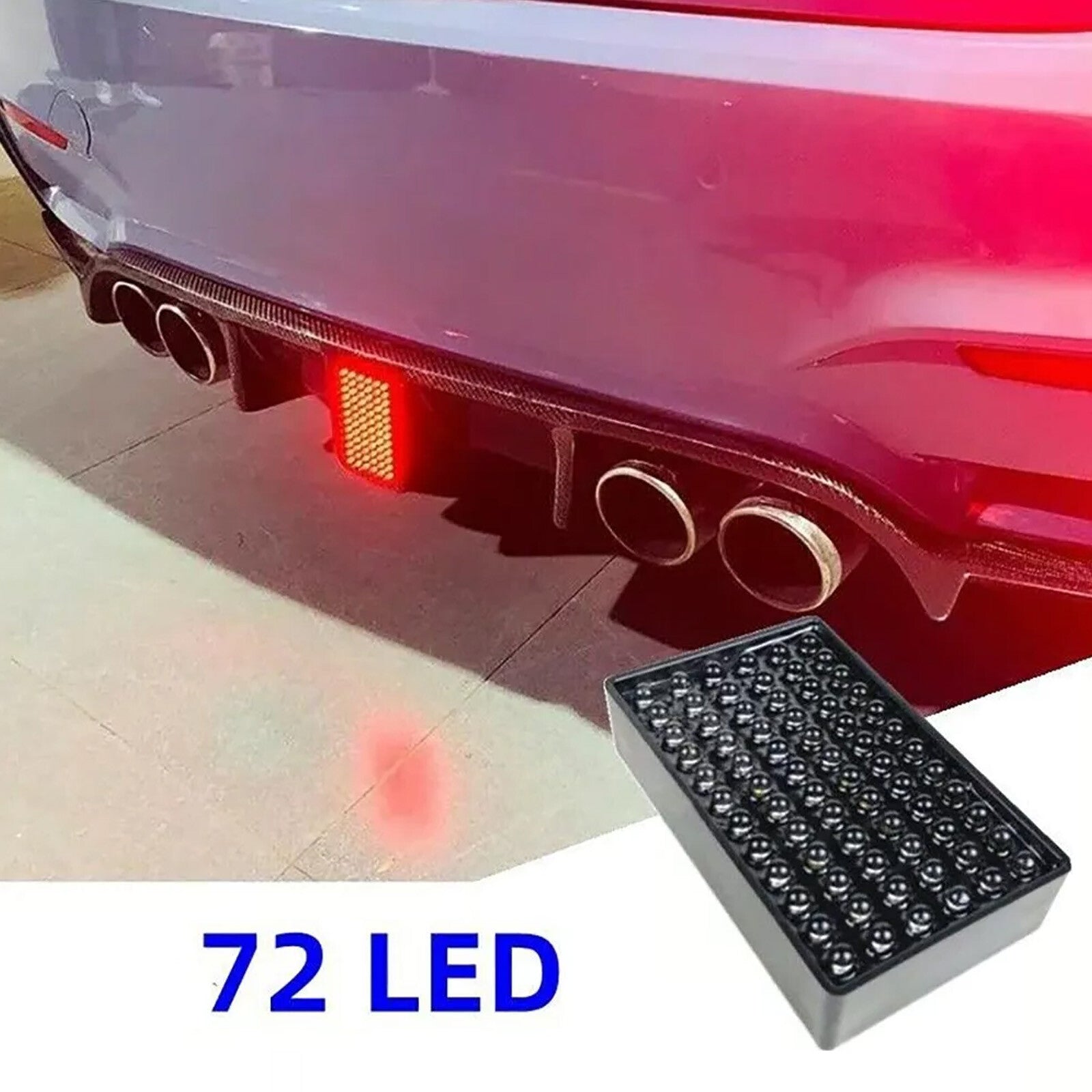F1 Style 72 LED Rear 3rd Third Strobe Flashing Tail Brake Stop Light Universal