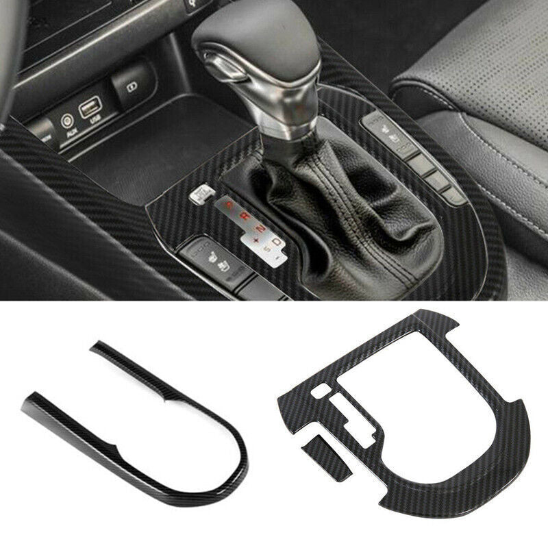 Carbon Fiber Center Console Gear Shift Box Cover Trim for Kia K3 Forte 2019-2022