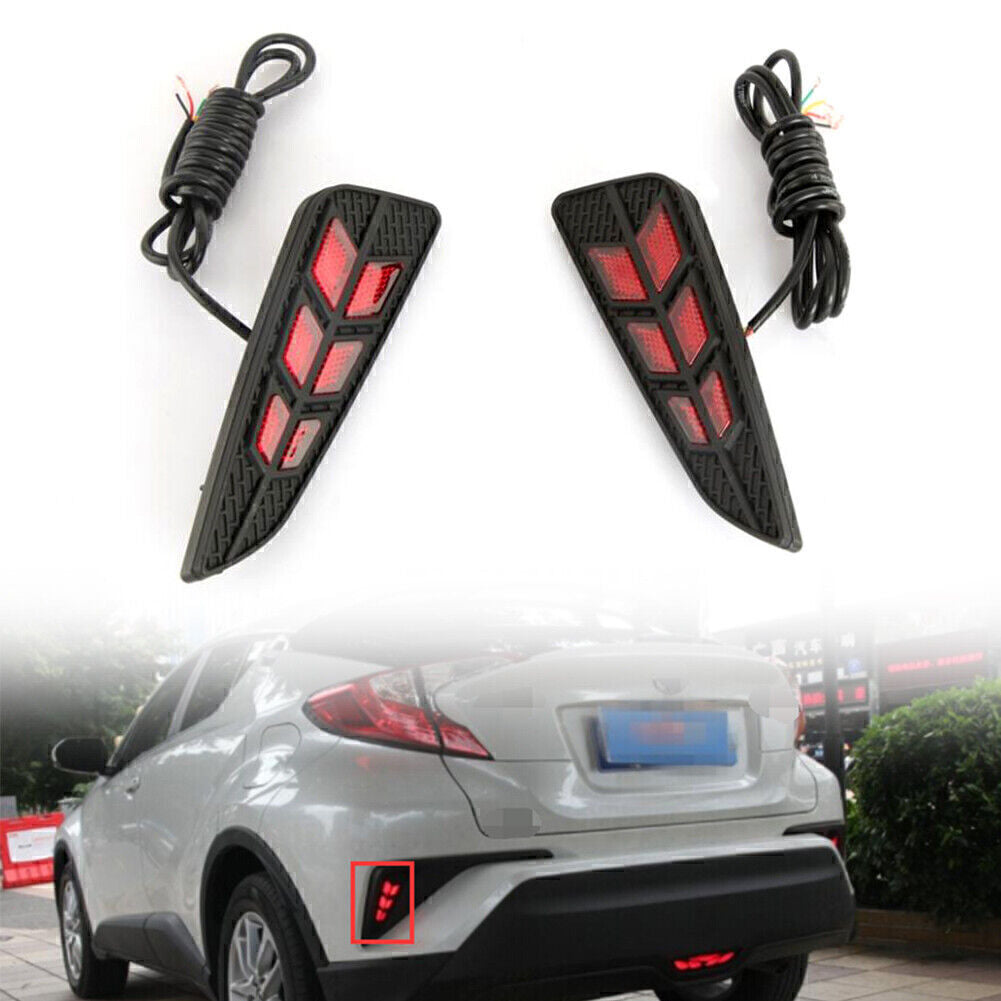 2pcs Car 12V LED Rear Bumper Brake Tail Light for Toyota C-HR 2018