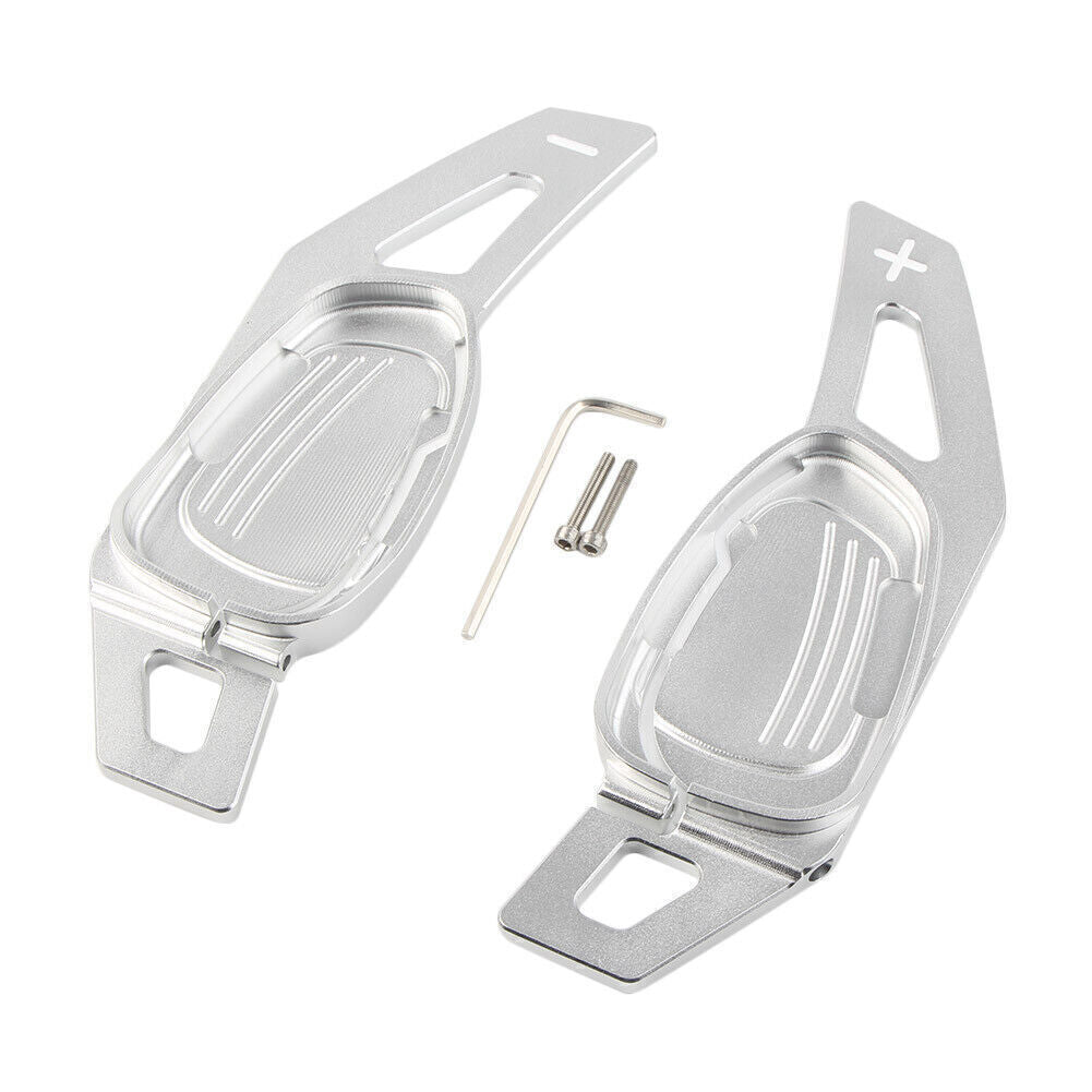 2 x Steering Wheel Shift Paddle Shifter Extension Silver for Audi S6 2015