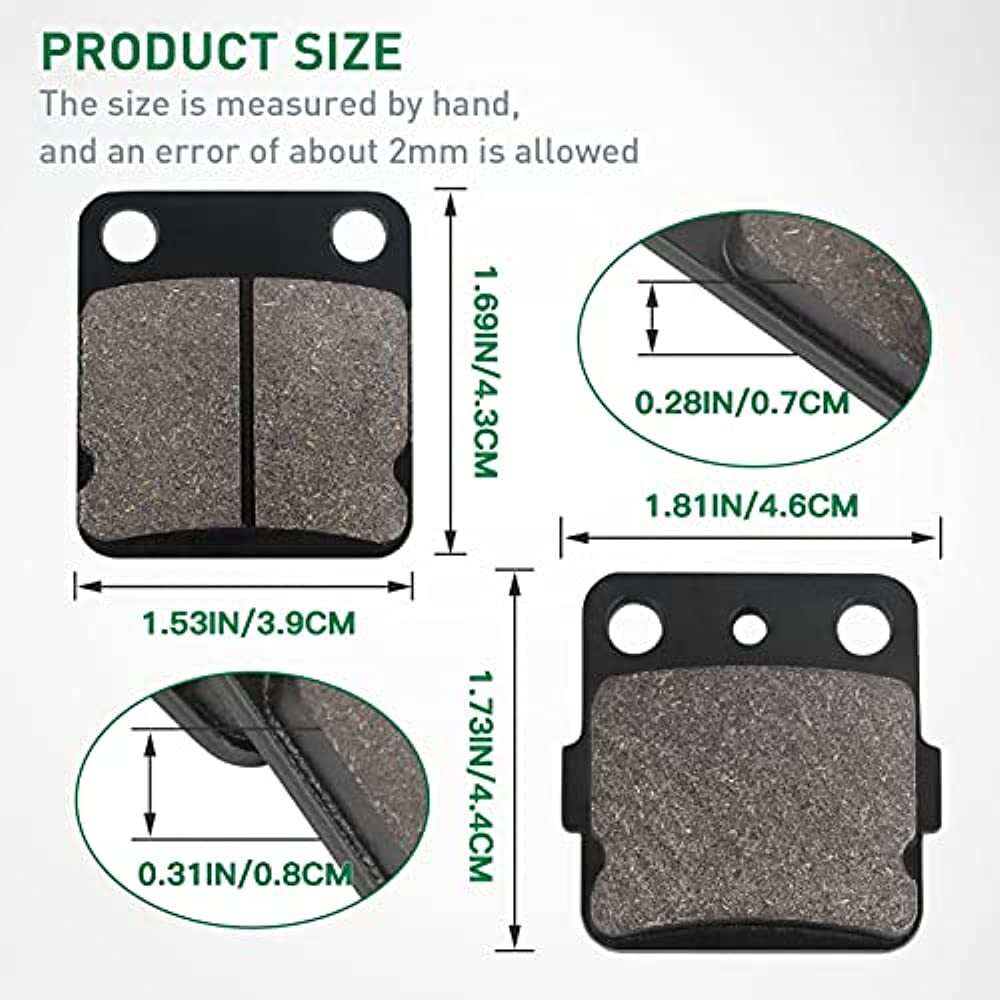 Brake Pads for Yamaha Banshee 350 1990-06/Warrior 350 1989-04/ 125 YFM 125
