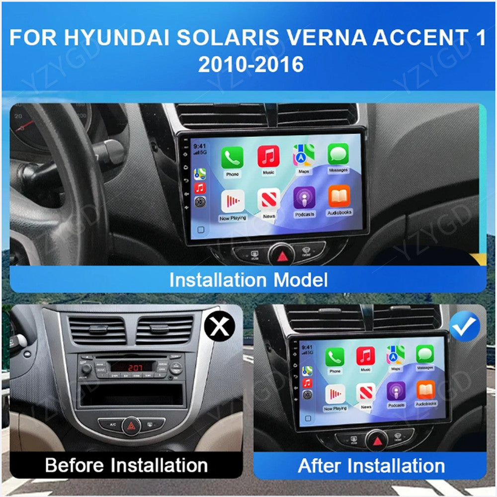 Car Stereo Radio for Hyundai Solaris Verna Accent 1 2010-2016 GPS CarPlay Screen