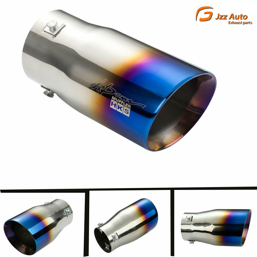 1x Universal 3'' inlet 3.5'' OD Slant Exhaust End Tip Exhaust Tip Screw on Tip