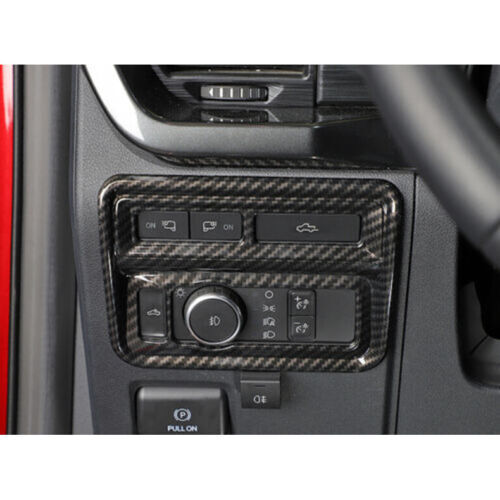 for Ford F150 F-150 21-2023 Carbon Fiber Inner Headlight Switch Trim Frame Cover