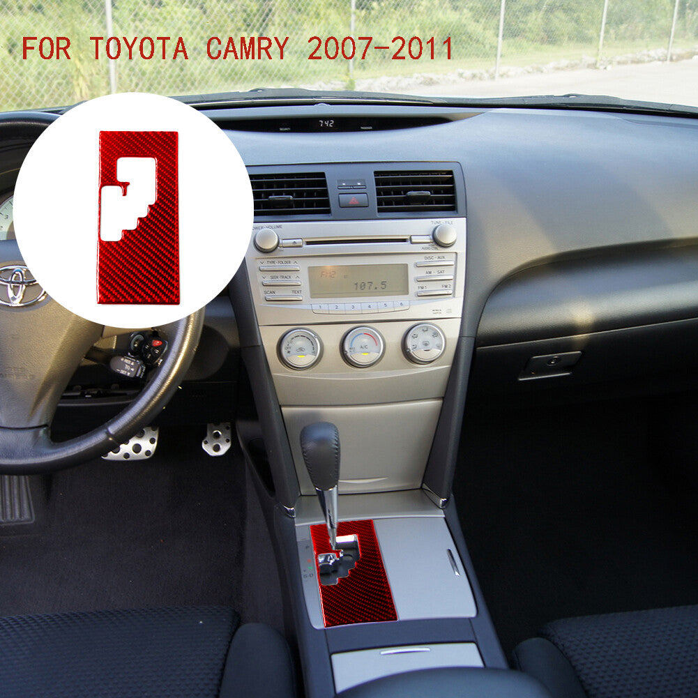 Red Carbon Fiber Automatic Transmission Cover Type B for Toyota for Camry 2007-2011