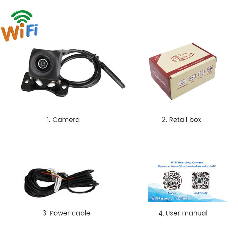 NEW Wireless Wifi Car Reversing Camera 170¡ã Lens AHD Reversing Image Ios/Android