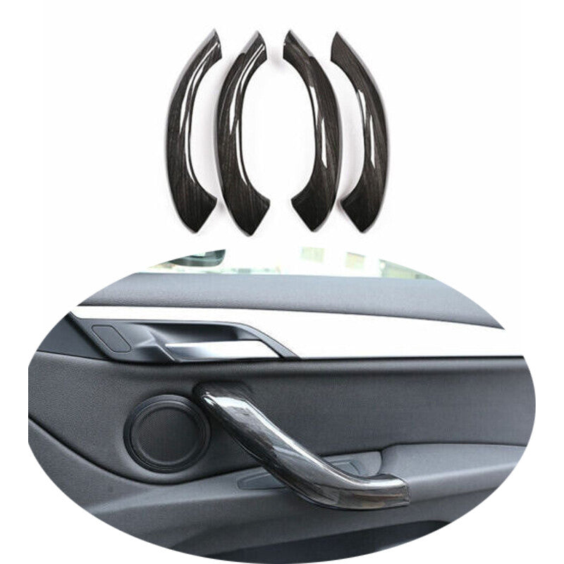 Black Wood Grain Interior Door Armrest Panel Trim Fit for BMW X1 F48 2016-21 4X