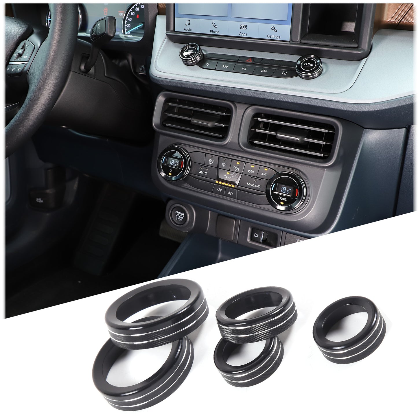 Silver interior silver alloy ignition keyhole cover for HUMMER H2 2003-08