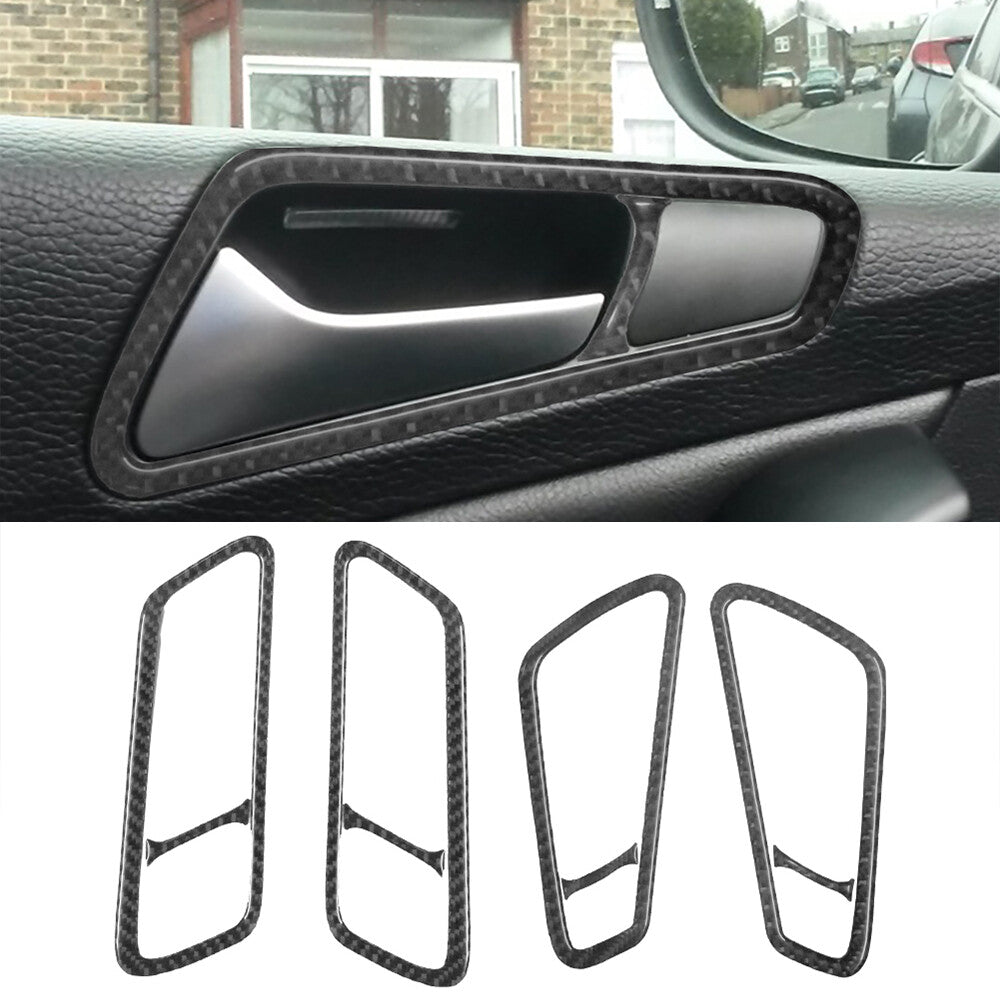 Carbon Fiber 4 Door Handle Frame Interior Cover Trim for VW for Passat 2006-2010