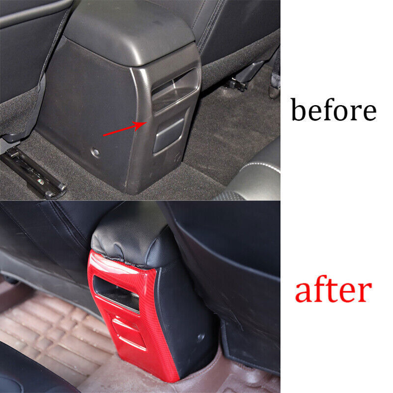Rear Air Outlet Vent Frame Trim Fit for Nissan Sentra 2013-2019 Red Carbon Fiber