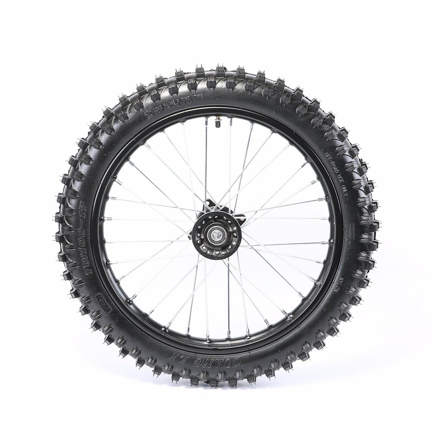 17-inch front wheel, 70/100-17 tire, rim assembly, dirt pit bicycle, Apollo 125cc cooler