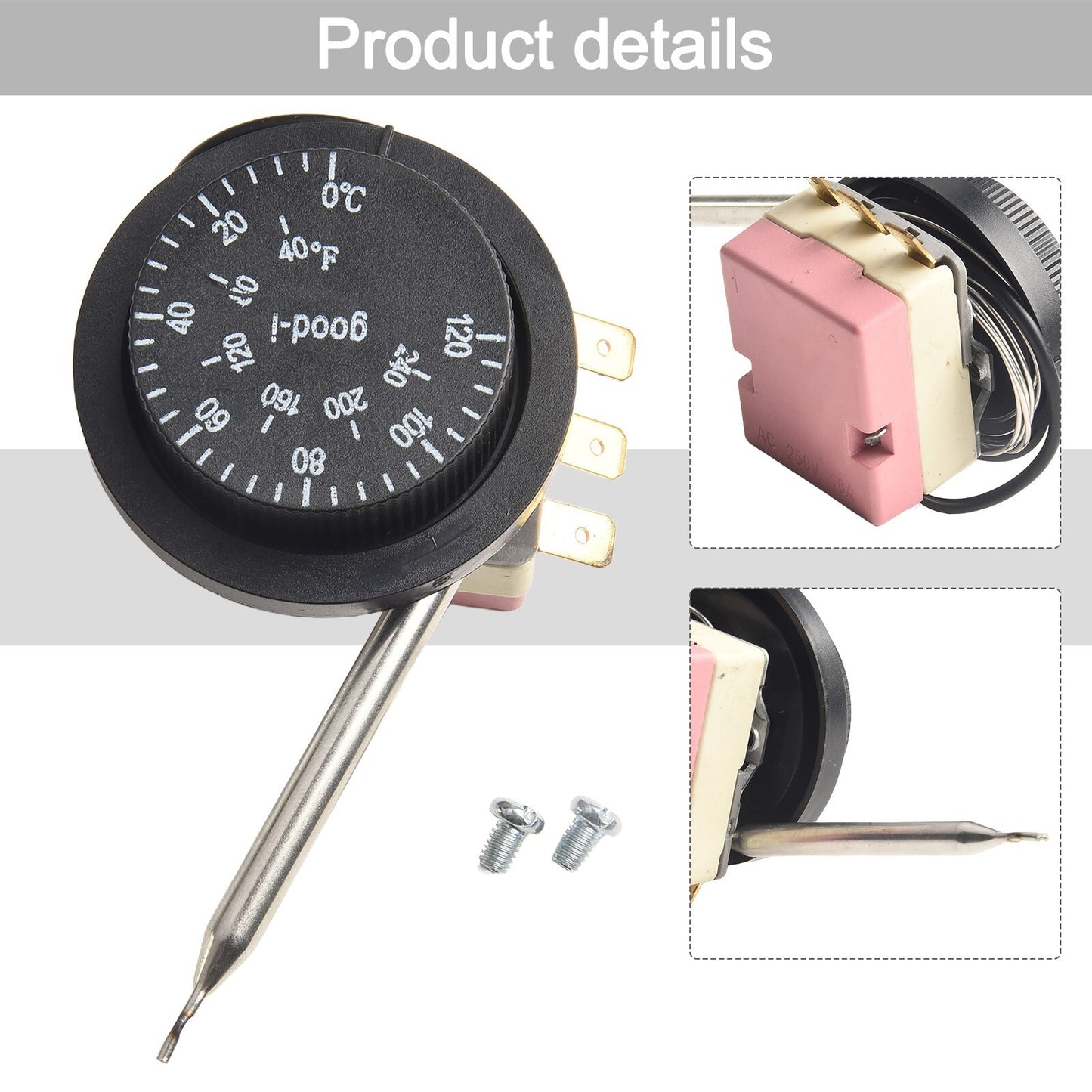 1x Adjustable Electric Fan Thermostat Radiator Temperature Control Probe