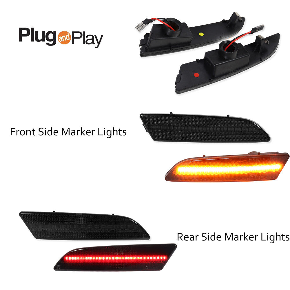 Suitable for 04-08 for Chrysler Crossfire Smoke Lens Side Marker LED Kit, Front + Rear
