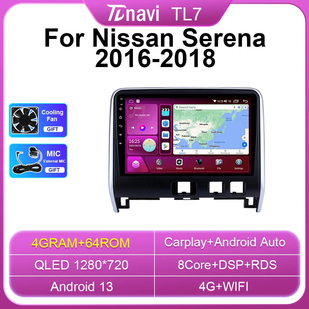 Android for Nissan Serena 5 2016-2018 Car Radio CarPlay Multimedia GPS Player