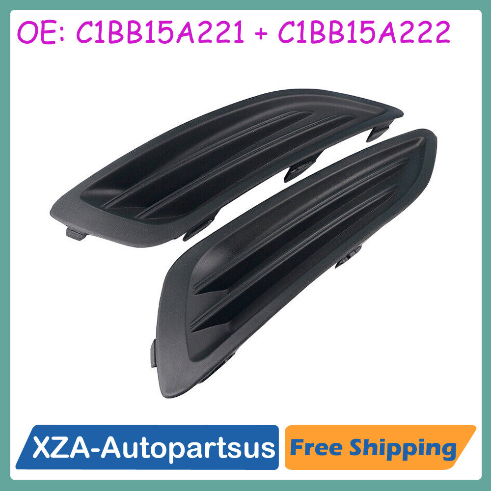 Pair Front Bumper Fog Light Lamp Covers Left Right for Ford Fiesta 2013-2016