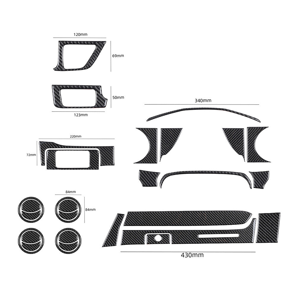 29Pcs Carbon Fiber Interior Dashboard Kit Cover Trim for Toyota Tacoma 2016-2022