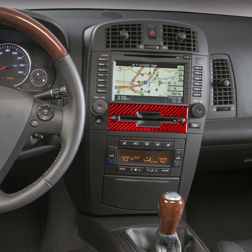 Red Radio Navigation CD Player Carbon Fiber Trim for Cadillac CTS 2003-2007
