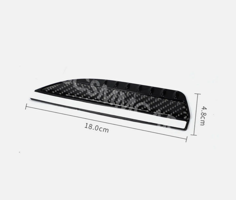 Carbon Fiber Look Rear View Mirror Rain Eyebrow Visor Guard Flexible Cover 2pcs