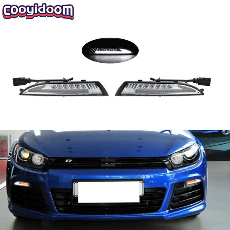 1 Pair LED DRL Daytime Running Position Light for VW Scirocco 2008-2013 Clear