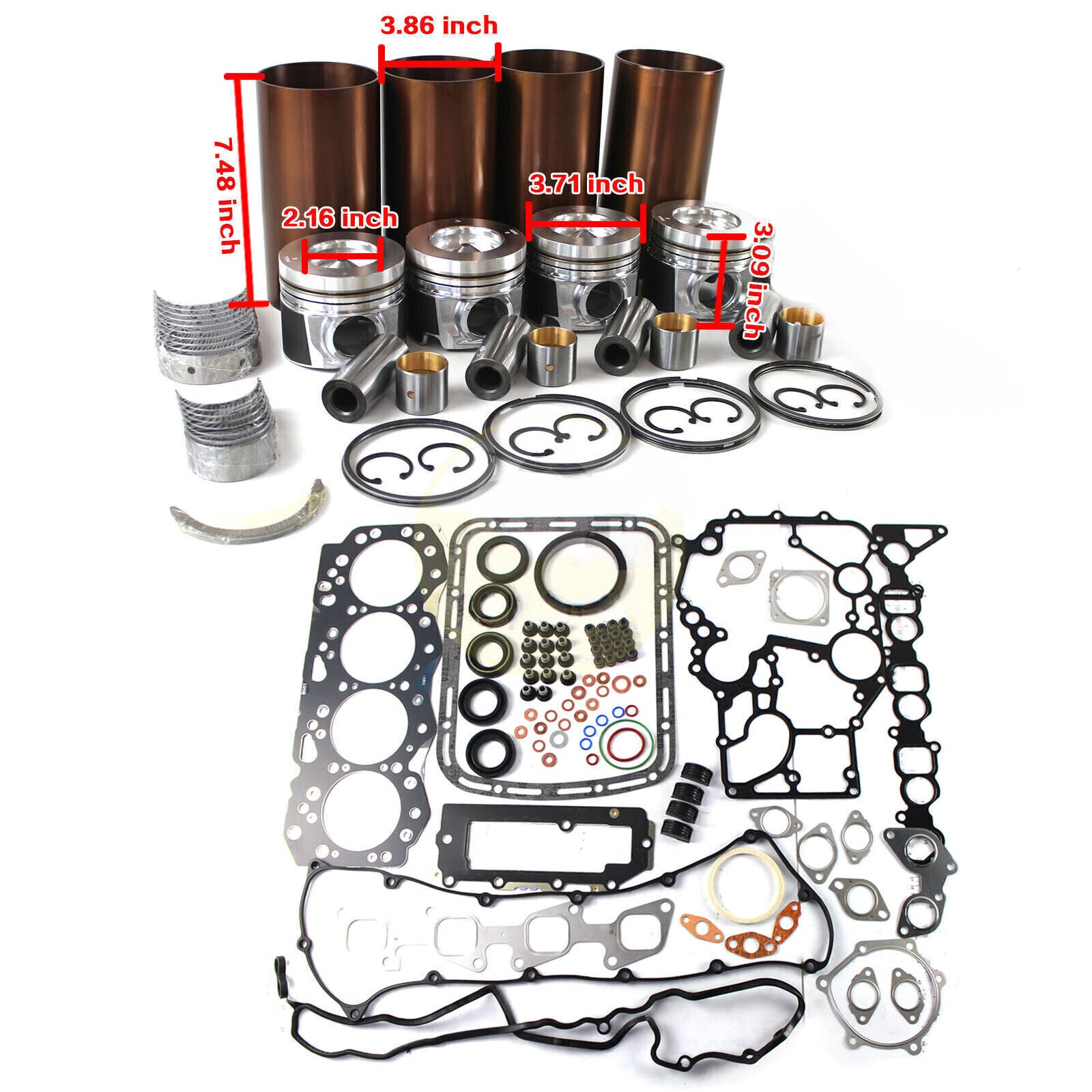 4JJ1 4JJ1T Engine Overhaul Rebuild Kit for Isuzu NQR NHR NPR Truck TFR Pickup