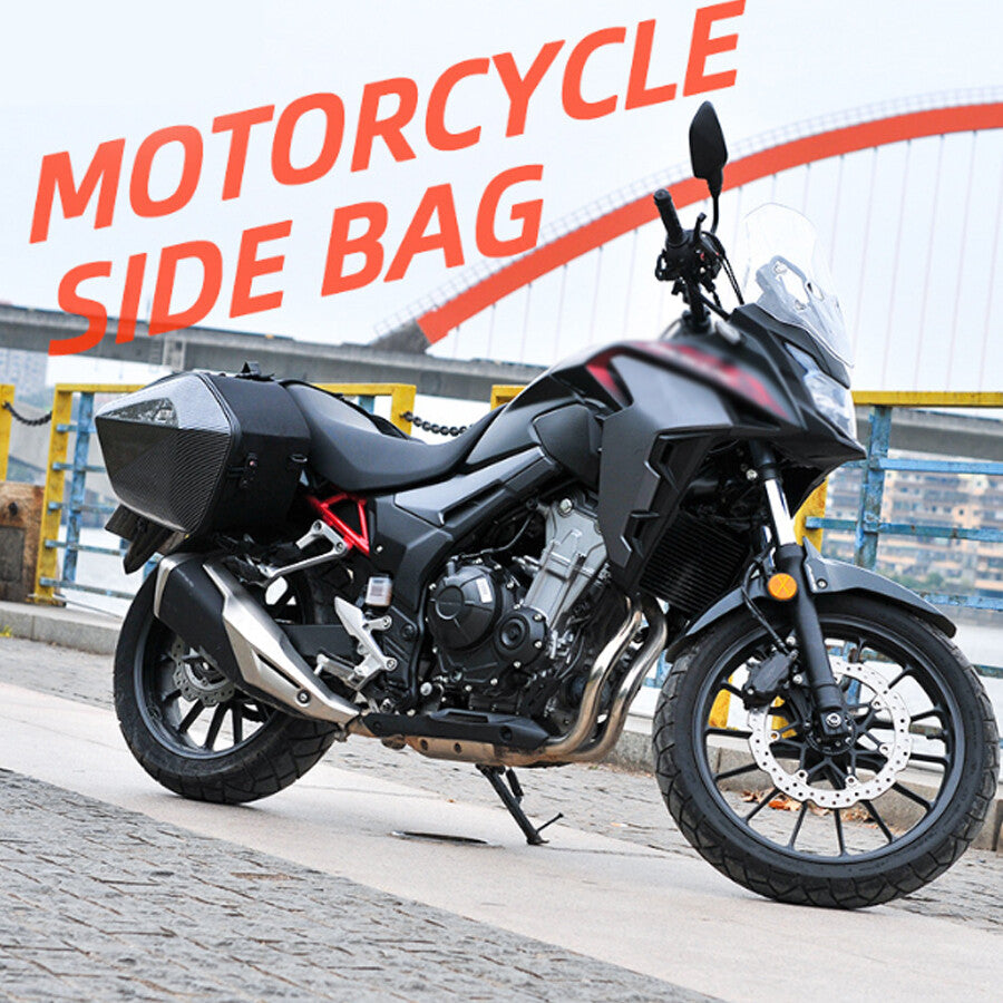 60L Motorcycle Saddlebag Hard Shell Side Pockets for Riding Helmets (US Stock)