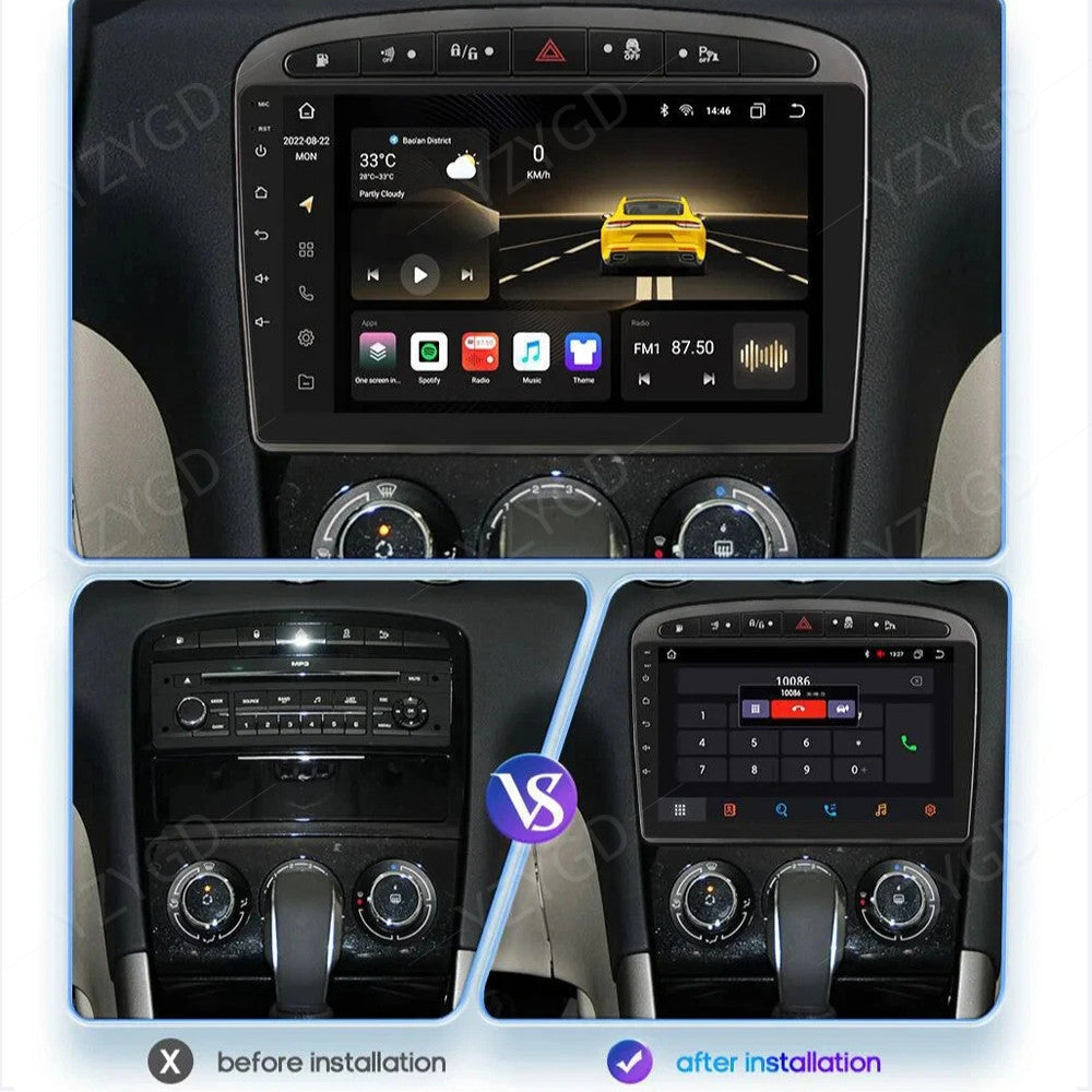 for Peugeot 308 308SW 2007-2015 408 2012-2020 CarPlay Car Stereo Radio GPS Navi
