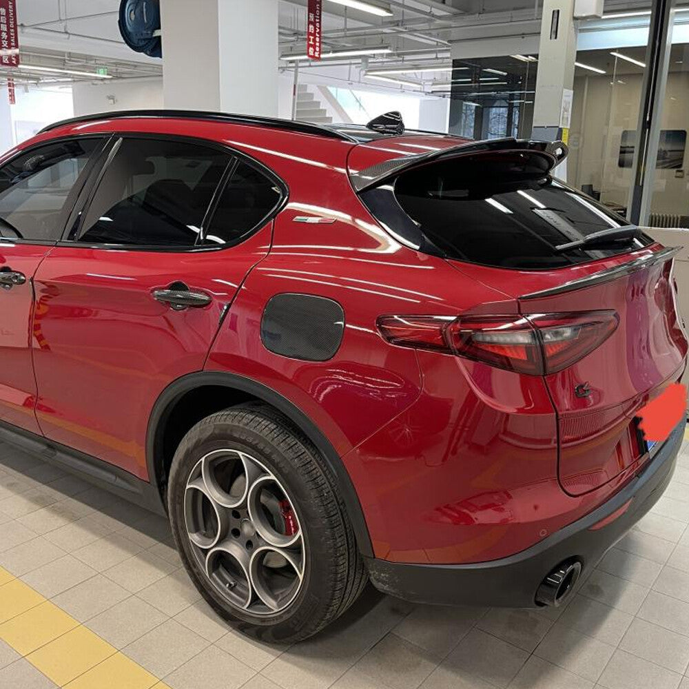 Fit for Alfa Romeo for Stelvio 2017-20 Gloss Black Rear Roof Spoiler Trunk Wing Lip