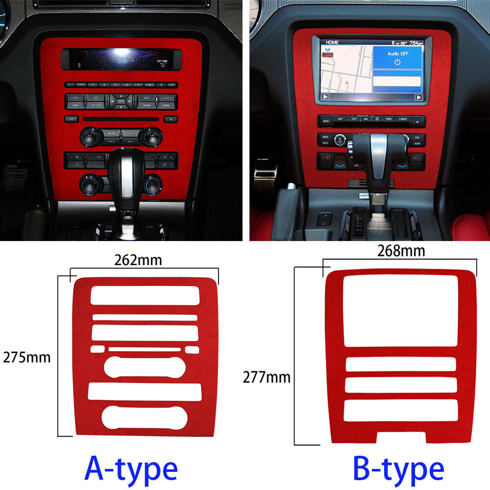 Suede Black Gray Central Control Navigation CD Panel Trim for Ford for Mustang 09-13