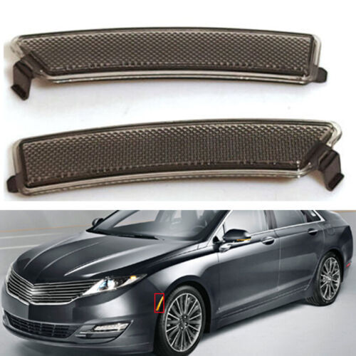 2-pack of front bumper reflector lights and smoke lights for 2013-2016 for Lincoln MKZ