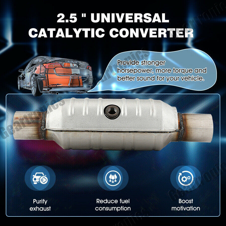 2.5 Universal Three-way Catalytic Converter With Heat Shield Weld-On US