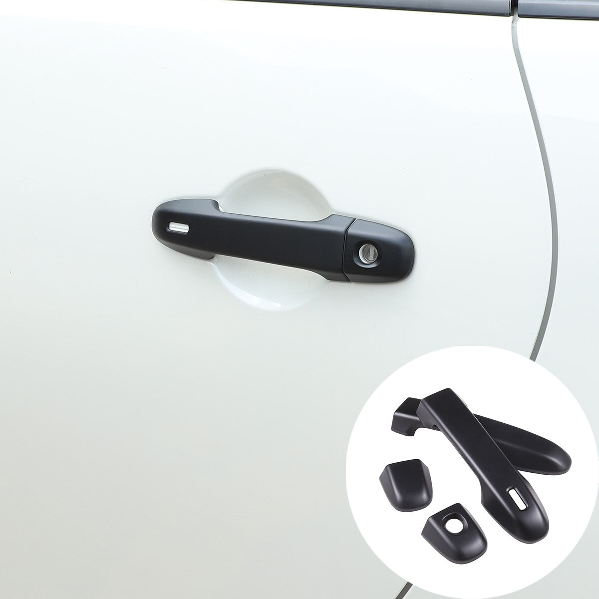 ABS smooth black gas fuel tank cap decorative cover suitable for Toyota Tacoma 2024-2025 models.