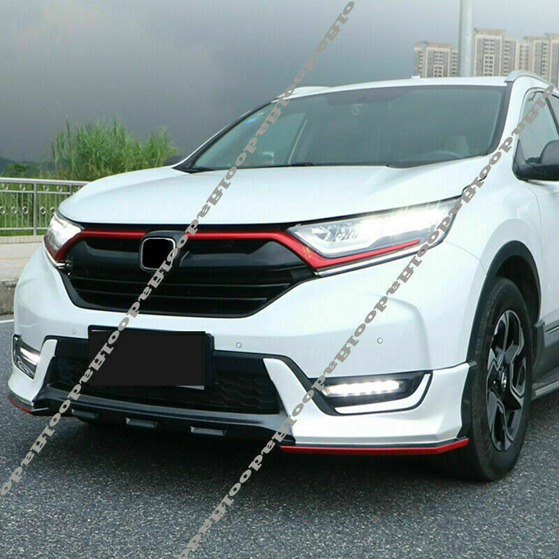 3x for Honda CRV CR-V 17-19 Front Head Light Grille Trim Molding Cover BlackRed